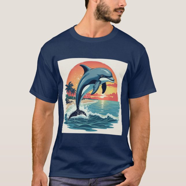 Camiseta Maravilhas Oceânicas: Um Lixo do Sol: Golfinho (Frente)