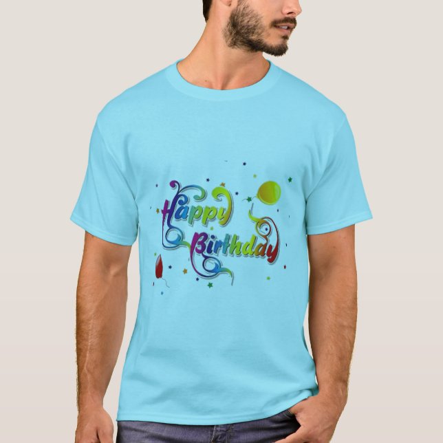 Camiseta Maravilhosa t-shirts de feliz aniversário, design, (Frente)