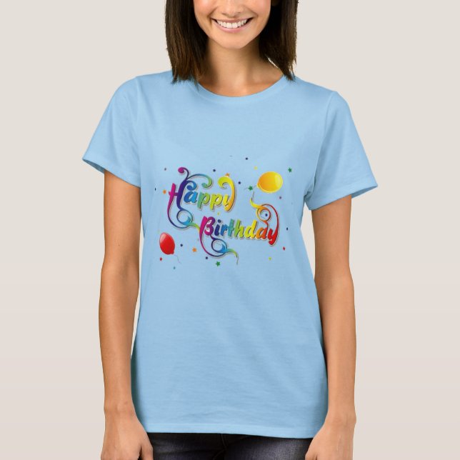 Camiseta Maravilhosa t-shirts de feliz aniversário, design, (Frente)