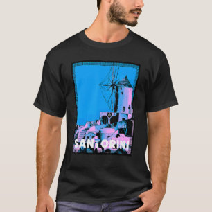 Camiseta Maravilhoso Mar Egeu da Ilha Grega Santorin