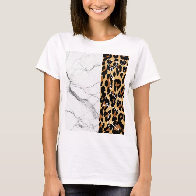 Camiseta Marble BeauBonito Leopard Print T-Shirt (Frente)