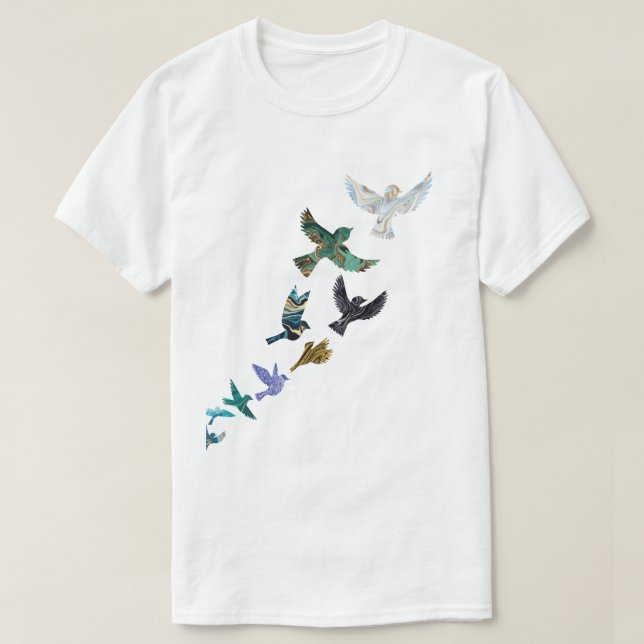 Camiseta Marble Flying bird (Frente do Design)