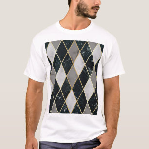 Camiseta Marble Geométrico: Linhas Douradas, Luxo