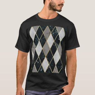 Camiseta Marble Geométrico: Linhas Douradas, Luxo