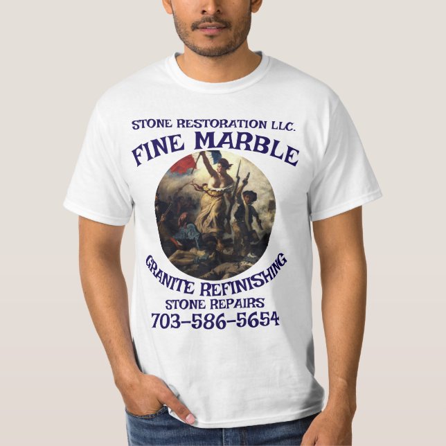 Camiseta Marble Granite Refinishing Repair 703-586-5654 VA (Frente)