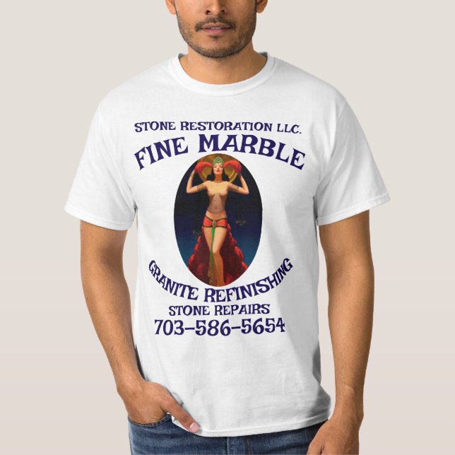 Camiseta Marble Granite Refinishing Repair 703-586-5654 VA (Frente)