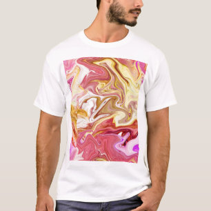Camiseta Marble Magic: Design abstrato colorido