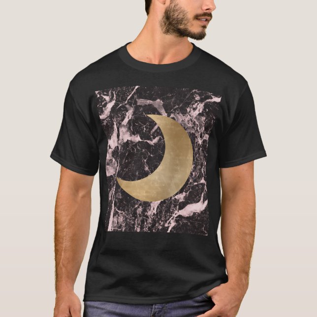 Camiseta Marble Moon Pink Night Sky (Frente)
