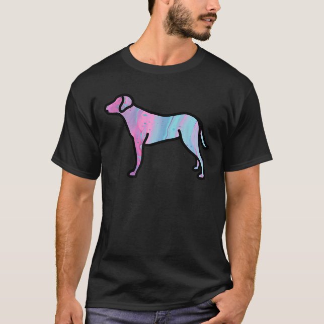 Camiseta Marbled Pink And Blue Labrador Retriever (Frente)