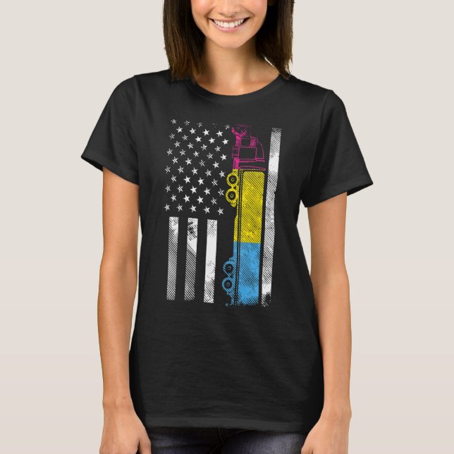 Camiseta Marca Americana Pansexual Truck Pan Pride Coisas L (Frente)