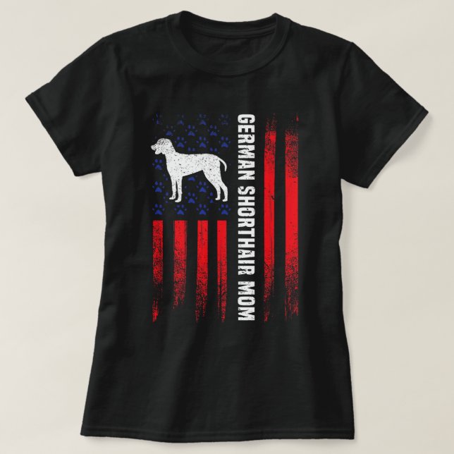 Camiseta Marca Americana Pointer Shorthair Pointer Mãe Gift (Frente do Design)