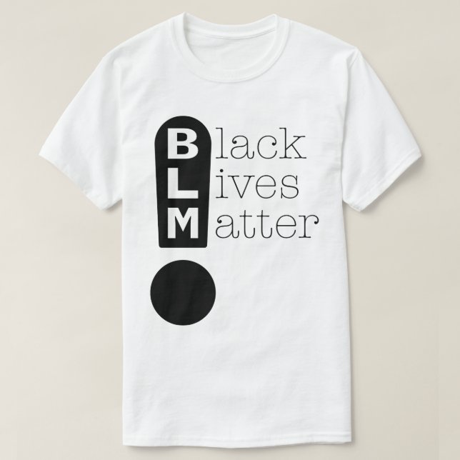 Camiseta Marca de Exclamação BLM As Vidas Pretas Importam-s (Frente do Design)