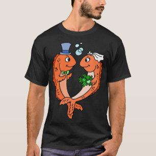 Camiseta Marca de ferradura de noiva e noiva