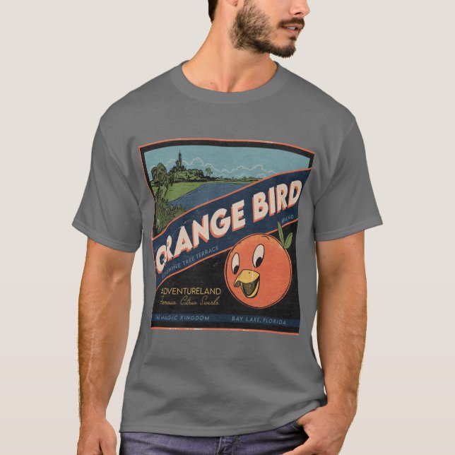 Camiseta Marca de Pássaro Laranja Citrus (Frente)