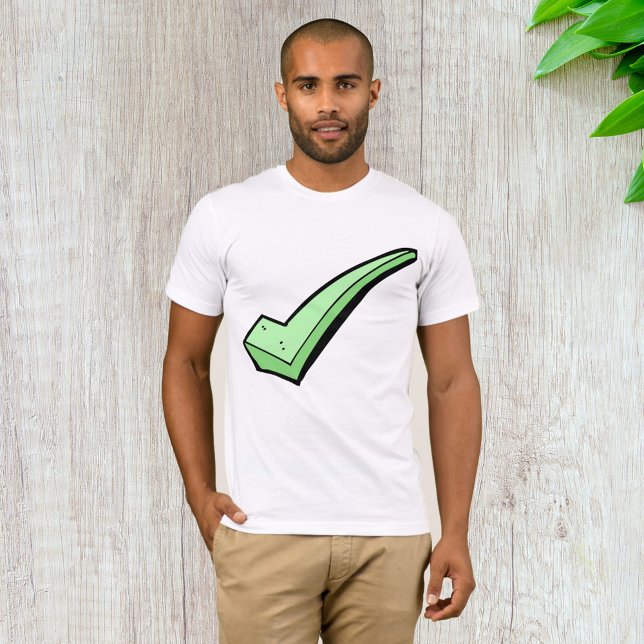 Camiseta Marca de Verificação Verde Mens T-Shirt (Criador carregado)