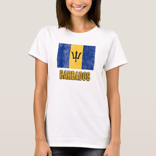 Camiseta Marca do olhar "Grunge" de Barbados. (Frente)