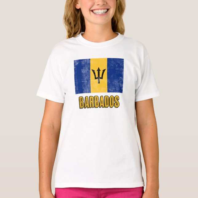 Camiseta Marca do olhar "Grunge" de Barbados. (Frente)