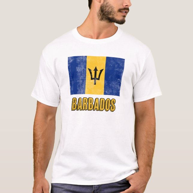 Camiseta Marca do olhar "Grunge" de Barbados. (Frente)