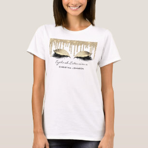 Camiseta Marca Dourada Esparcial de Extensão Eyelash Sepia