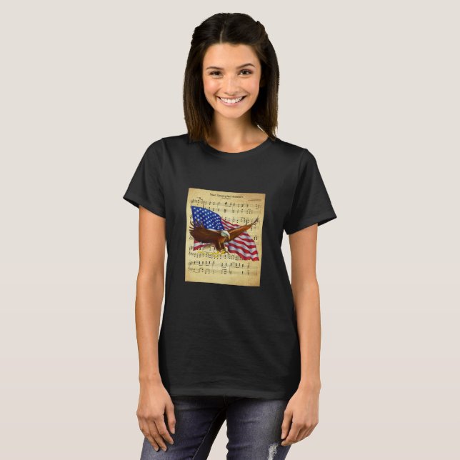 Camiseta Marca Eagle ~ US ~ Star Spanged Banner Sheet Music (Frente Completa)
