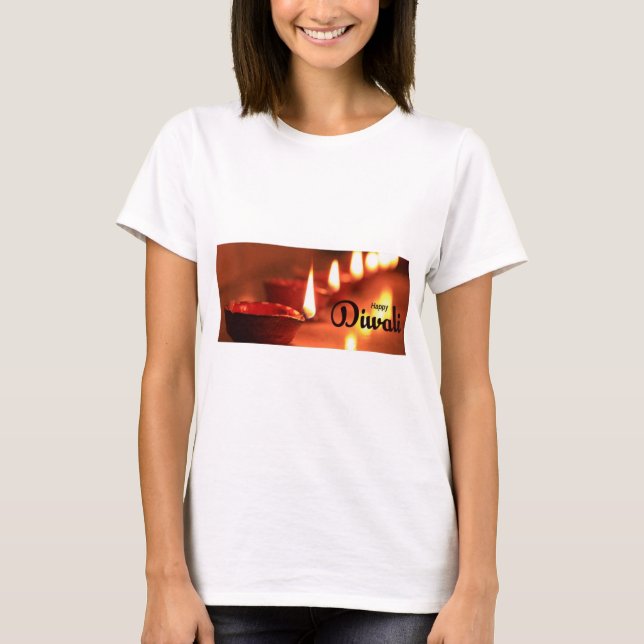 CAMISETA MARCA NOVA! - T-SHIRT DIWALI FELIZ (Frente)