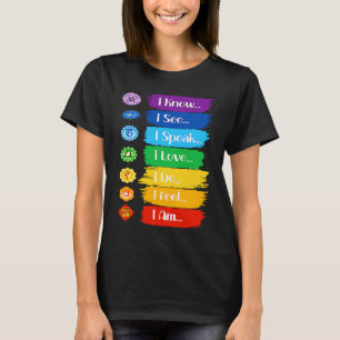 Camiseta Marca Yoga Eu Agora eu vejo eu falo eu amo eu faço