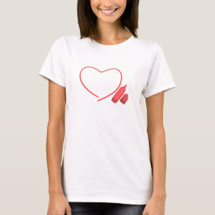 Camiseta Marcador vermelho e coração vermelho