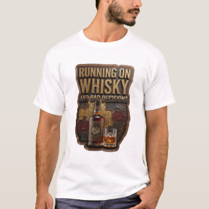 Camiseta Marcante CORRENDO COM UÍSQUE E DECISÕES RUINS v2