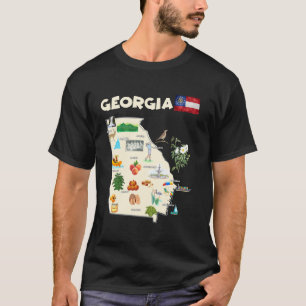 Camiseta Marcas de Viagem do Estado da Geórgia nos Estados