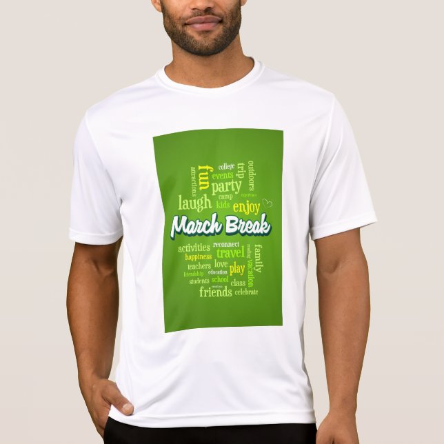 Camiseta March Break Word Cloud Typography School Vacation (Frente)