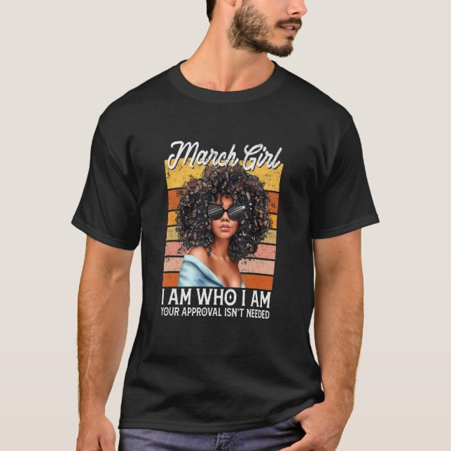 Camiseta March Girl I Am Who I Afro Melanin Afro W (Frente)