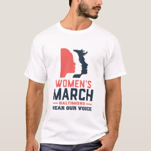 Camiseta Marcha das Mulheres Baltimore Ouça nossa voz