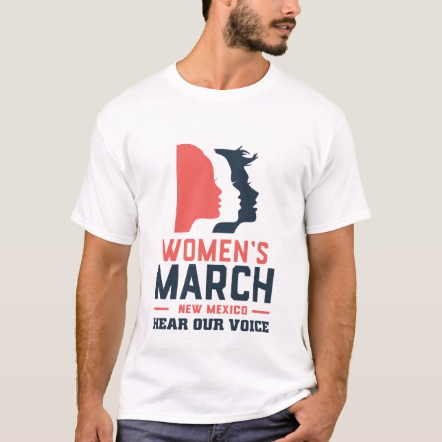 Camiseta Marcha das Mulheres Novo México Ouvem Nossa Voz (Frente)