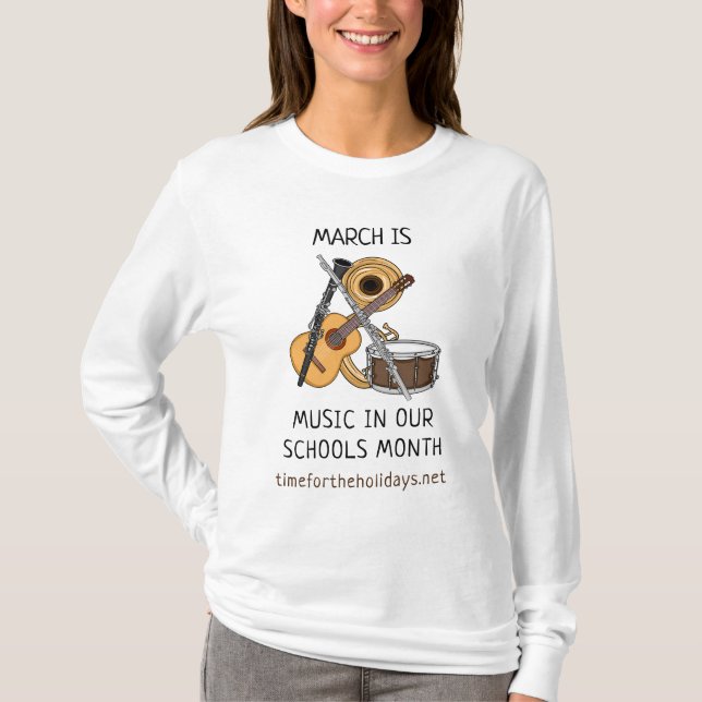 Camiseta Marcha é Música em nossas Escolas Mês (Frente)