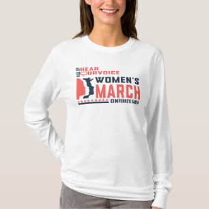 Camiseta Marcha feminina na Pensilvânia Levanta-te Ouvir o 
