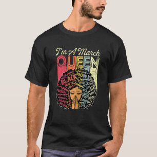 Camiseta Marcha feminina Rainha Birthday Afro-Americana