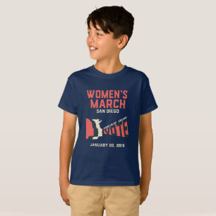 Camiseta Marcha feminina San Diego Oficial das Crianças Ca