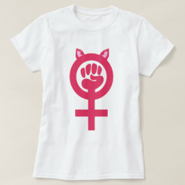 Camiseta Marcha feminista feminista de energia rosa-rosa pu