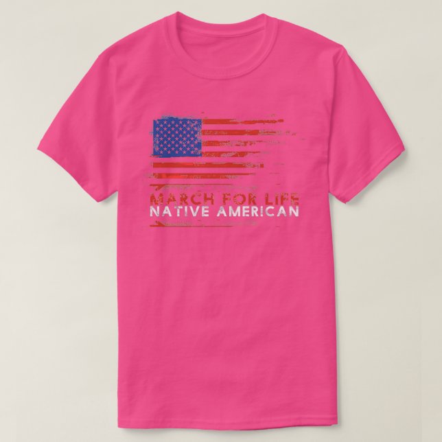 Camiseta Marcha Pela Vida Nativa Americana (Frente do Design)