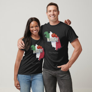 Camiseta Marche Itália Retro Region Map Vintage Souvenir