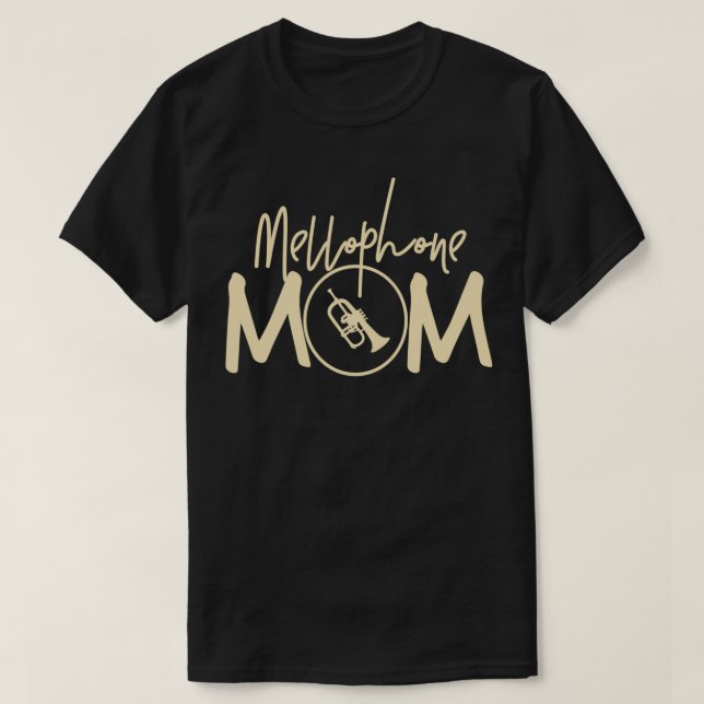 Camiseta Marching Banda Engraçado Mellophone Mãe (Frente do Design)