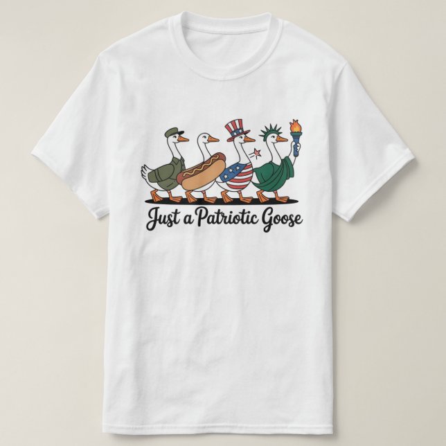 Camiseta Marching Patriotic Geese T-Shirt Funny 4th of July (Frente do Design)