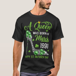 Camiseta Março 1991 32º aniversário Feliz Dia de São Patríc