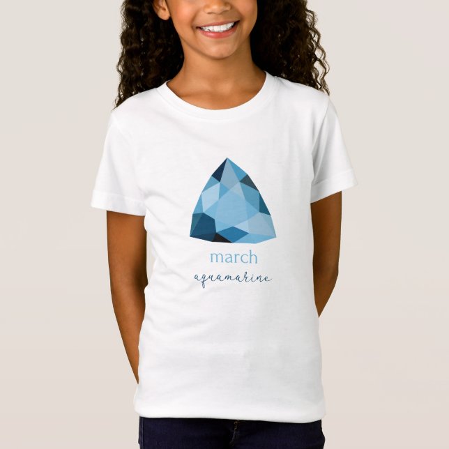 Camiseta Março Birthstone Aquamarine (Frente)