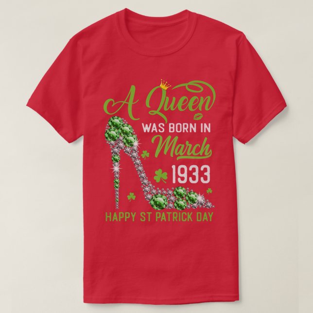 Camiseta Março De 1933 90 Aniversário Feliz Dia de São Patr (Frente do Design)