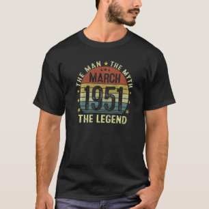 Camiseta Março De 1951 O Homem Mama Legenda 71 Anos B