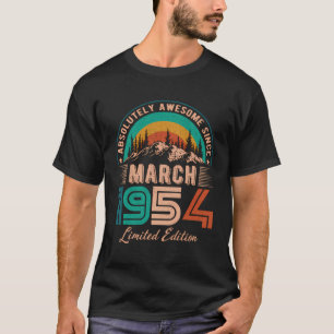 Camiseta Março De 1954 Aniversário Espetacular Desde Março