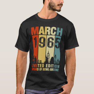 Camiseta Março De 1965 58 Anos De Vintage Incrível