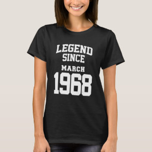 Camiseta Março de 1968 55ª Legenda de aniversário de 55 ano