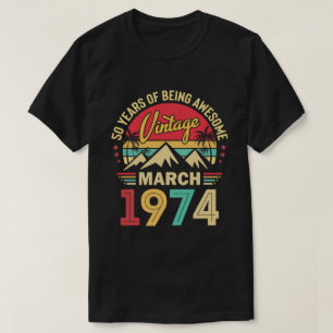 Camiseta março de 1974, Safra 1974, Presente de 50º Anivers